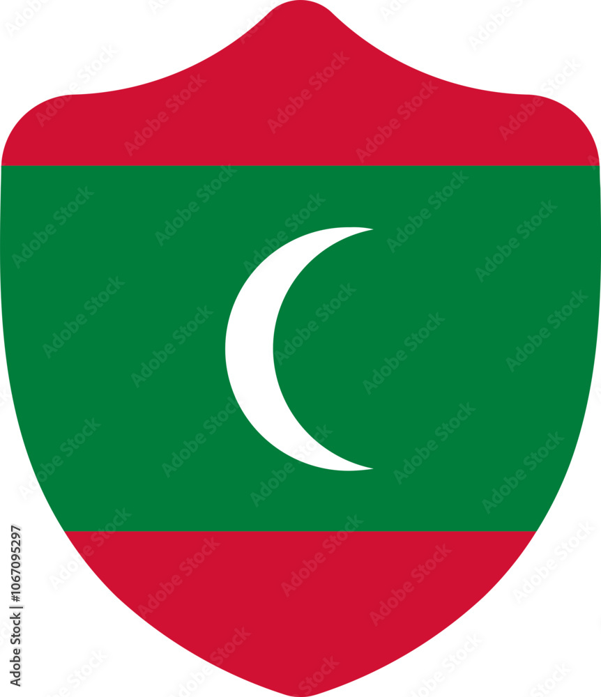 Fototapeta premium Shield Shape of Maldives Flag