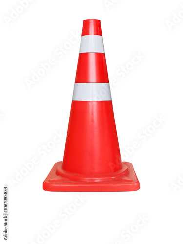 Orange traffic cone PNG transparent.