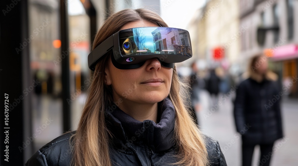 a woman using black framed smart glasses a woman using black framed smart glasses