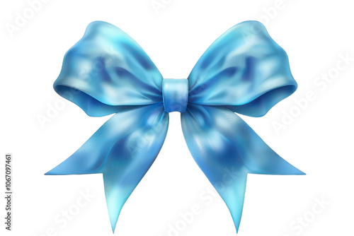 Blue bow isolated on transparent background