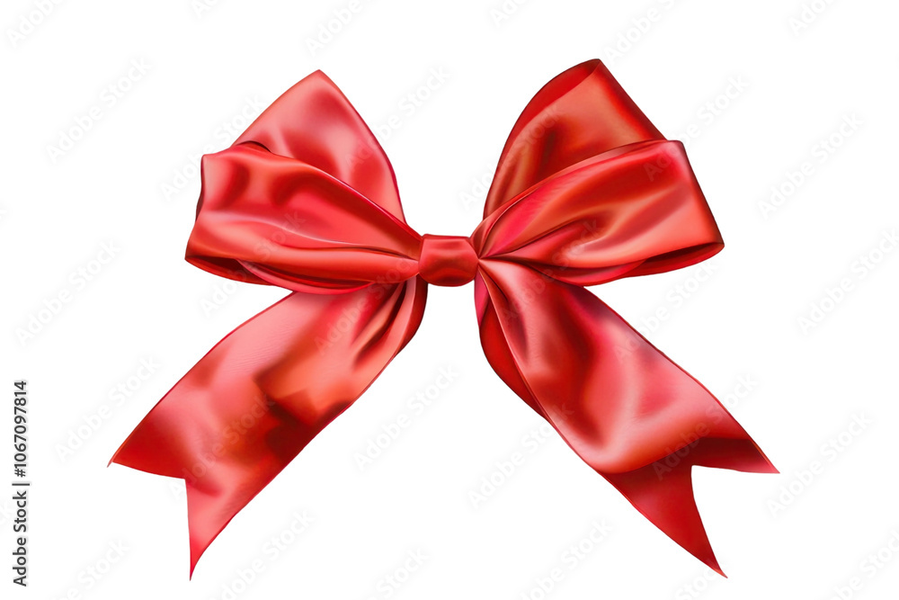 Red bow isolated on transparent background Red bow isolated on transparent background