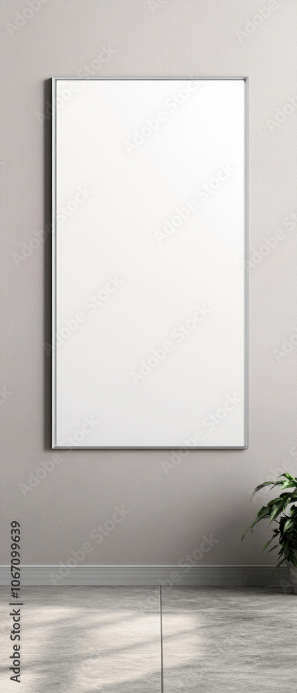 Blank canvas on a wall for creative artwork display, modern interior design. Blank canvas on a wall for creative artwork display, modern interior design.