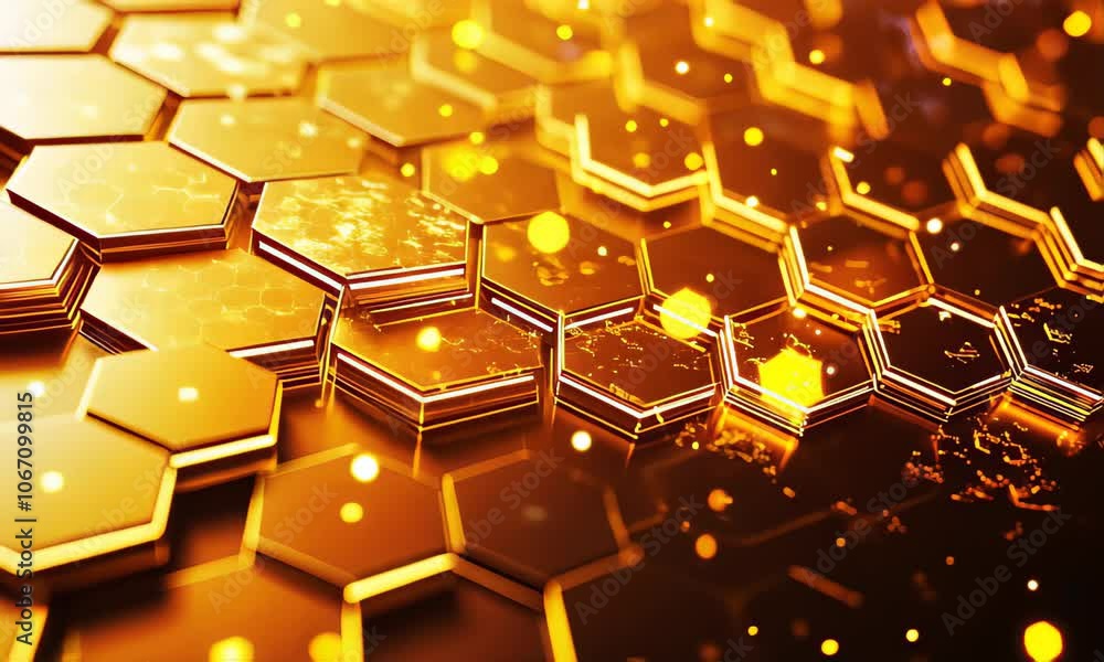Elegant honeycomb background in golden orange tones, with a symmetrical layout that creates a striking visual effect. The design includes generous copy space, suitable for various applications. Elegant honeycomb background in golden orange tones, with a symmetrical layout that creates a striking visual effect. The design includes generous copy space, suitable for various applications.