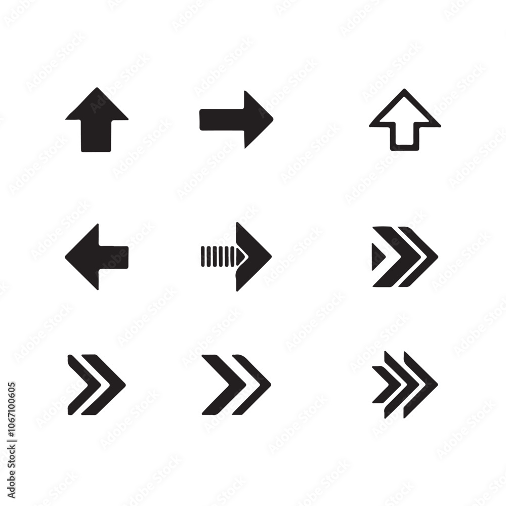 Arrow Icons: Directional Symbols Pointing Up, Down, Left, and Right Arrow Icons: Directional Symbols Pointing Up, Down, Left, and Right