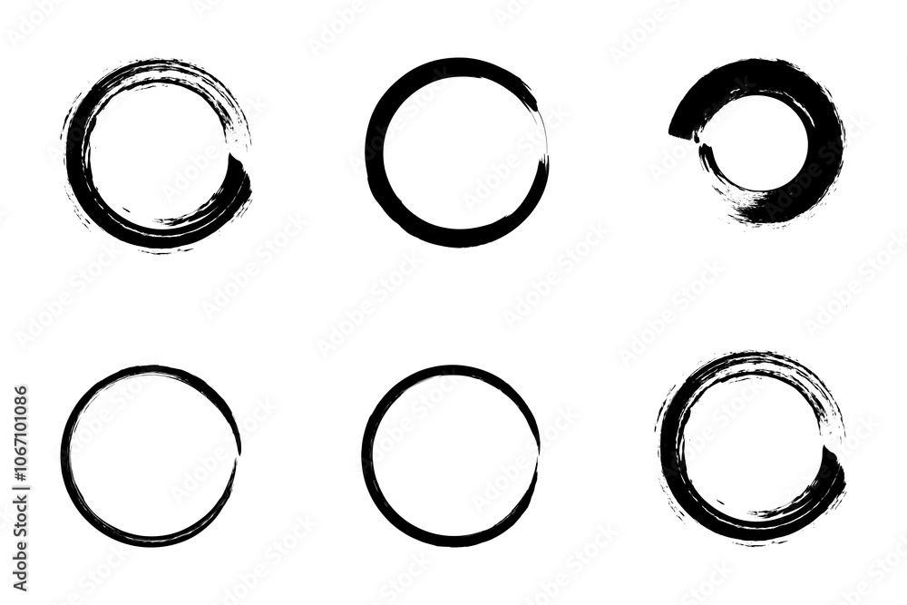 Hand-drawn round borders and a vector set of circle stamps. Abstract logo design with a grainy effect. Hand-drawn round borders and a vector set of circle stamps. Abstract logo design with a grainy effect.