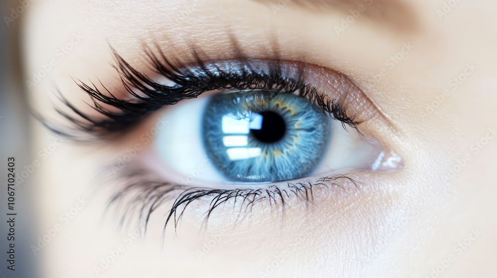 A close-up portrait of a person with strikingly beautiful blue eyes, natural lighting reflecting softly, showing intricate eye details and long eyelashes A close-up portrait of a person with strikingly beautiful blue eyes, natural lighting reflecting softly, showing intricate eye details and long eyelashes