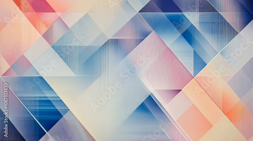 A modern geometric wallpaper pattern on a transparent background, with clean lines and subtle color gradients for a sophisticated look