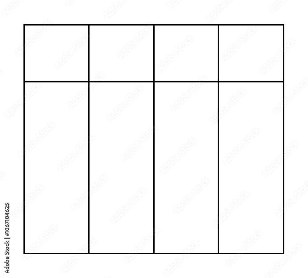 Simple Empty Grid for Content Organization or Planning. Illustration