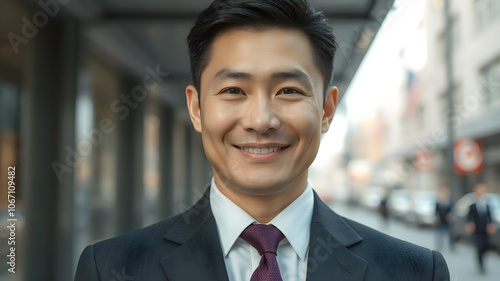 Portrait of a young Asian business man.closeup.