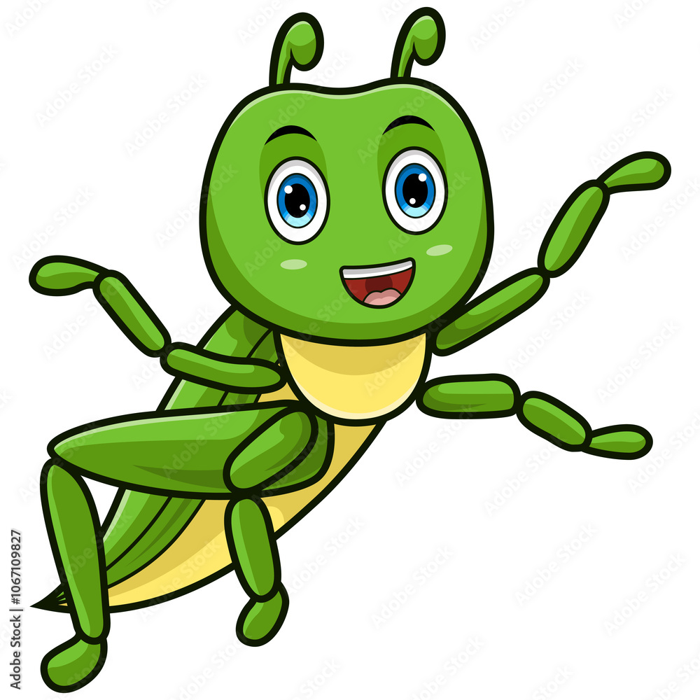 Cartoon happy grasshopper Cartoon happy grasshopper