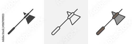 Reflex hammer icon in black and colored style.