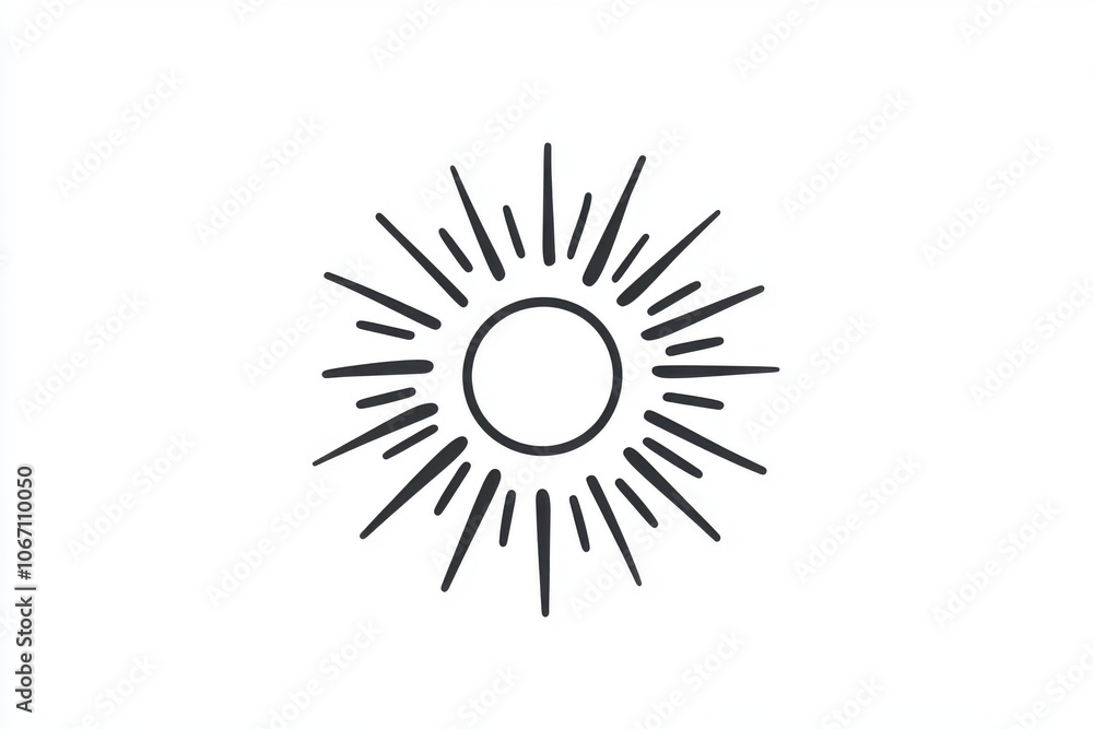 Simple Sun Icon with Radiating Lines Simple Sun Icon with Radiating Lines