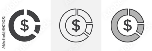 Asset allocation icon in black and colored style.