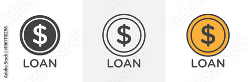 Loan icon in black and colored style.