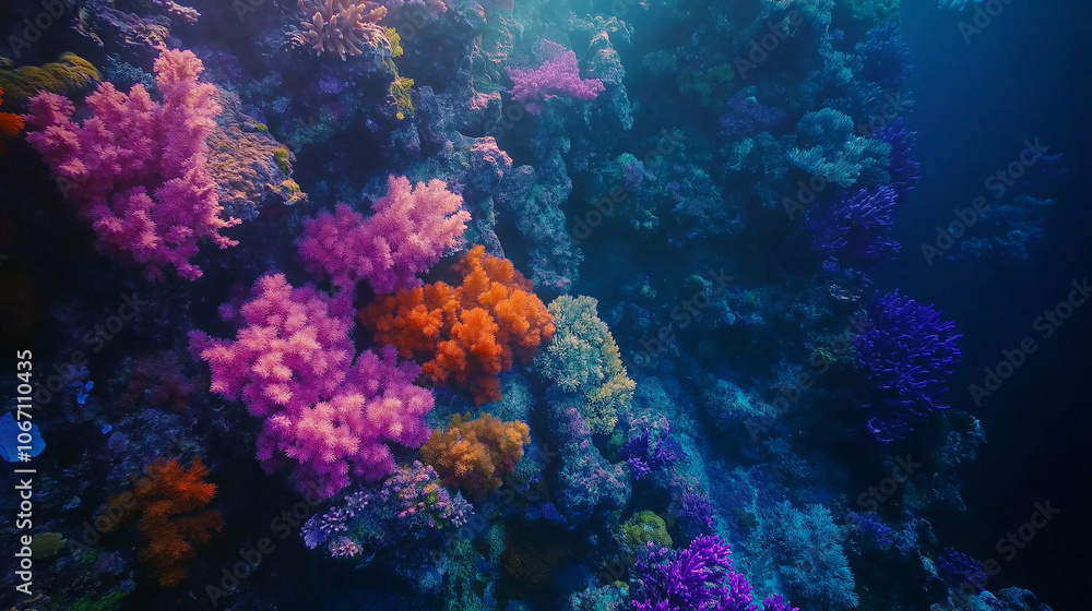Fototapeta premium Colorful Coral Reef Underwater Landscape