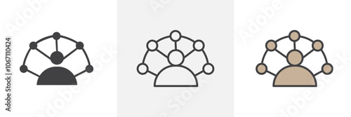 Skills set icon in black and colored style.