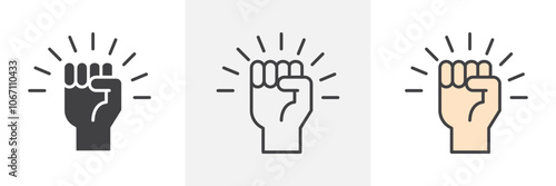 Will power icon in black and colored style.