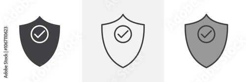 Virus protection shield icon in black and colored style.