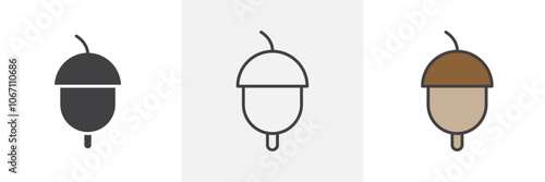 Hazelnut icon in black and colored style.