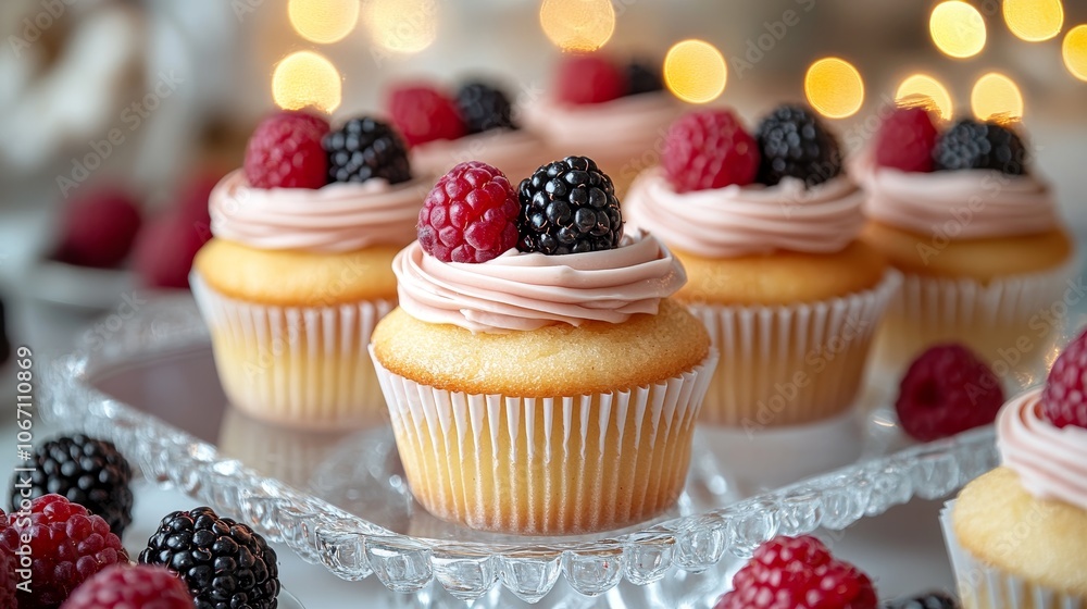 Delight in every bite indulge in raspberry and blackberry topped cupcakes for any celebration Delight in every bite indulge in raspberry and blackberry topped cupcakes for any celebration