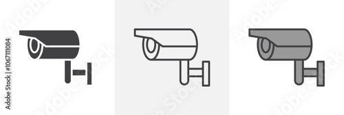 Security camera icon in black and colored style.