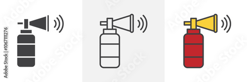 Air horn icon in black and colored style.