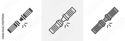Car seat belt icon in black and colored style.