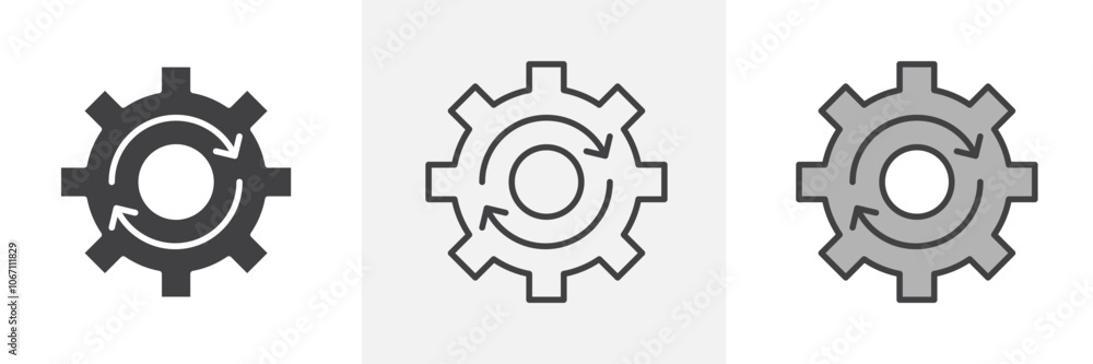 Implementation icon in black and colored style. Implementation icon in black and colored style.