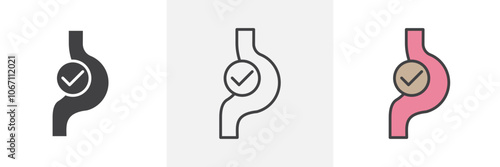 Good digestion icon in black and colored style.