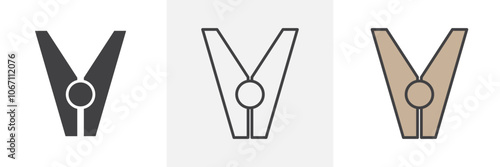 Peg icon in black and colored style.