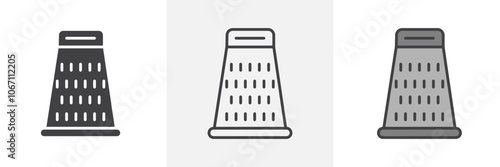 Grater icon in black and colored style.