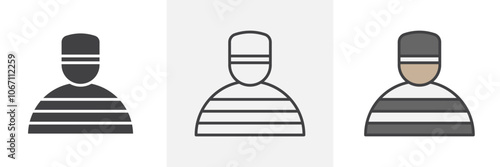 Prisoner icon in black and colored style.