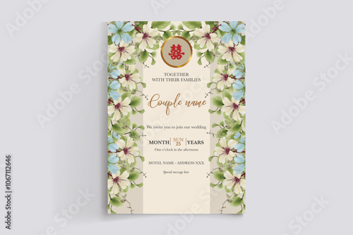 BRIDAL SHOWER FLORAL INVITATION TEMPLATE