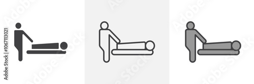 Massage icon in black and colored style.