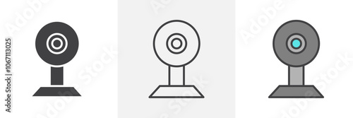 Webcam icon in black and colored style.