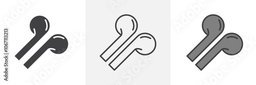 Air pods icon in black and colored style.