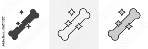 Strong healthy bones icon in black and colored style.