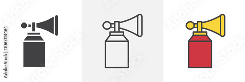 Air horn icon in black and colored style.