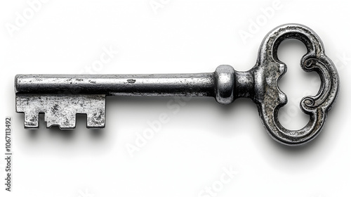 Vintage Antique Metal Key with Rusty Texture and Grungy Surface - Closeup of an Aged Retro Rusty Lock Key,Symbolizing Security,Protection,and Access