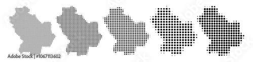 Basilicata Italy map halftone in different sizes