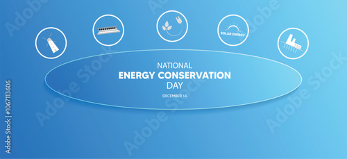 National Energy Conservation Day 14 December vector poster