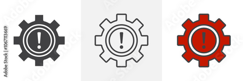 Failure icon in black and colored style.