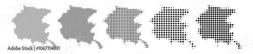 Friuli-Venezia Giulia Italy map halftone in different sizes