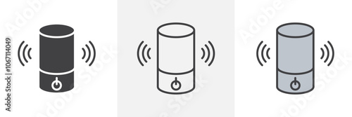 Smart speaker icon in black and colored style.