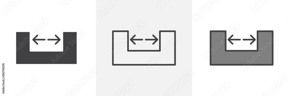 Gap icon in black and colored style. Gap icon in black and colored style.