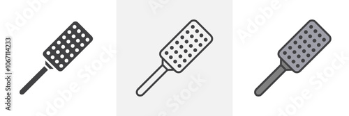 Microplane grater icon in black and colored style.