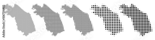 Marche Italy map halftone in different sizes