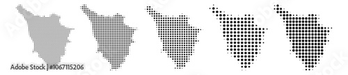 Tuscany Italy map halftone in different sizes