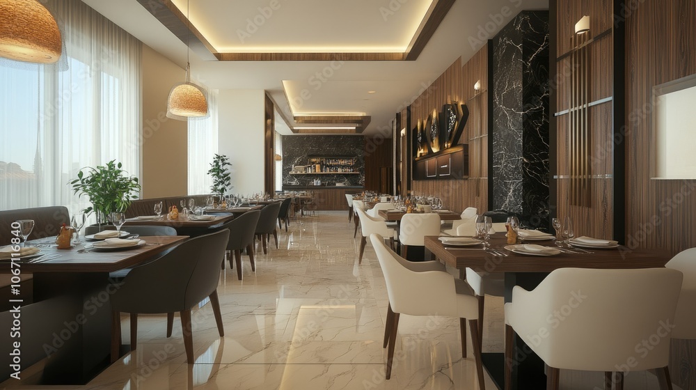 Fototapeta premium Modern Elegant Restaurant Interior Design