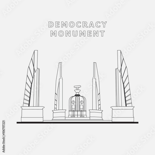 Bild auf Leinwand Democtacy monument-outline